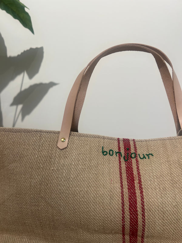 old pouch shoulderbag "bonjour"